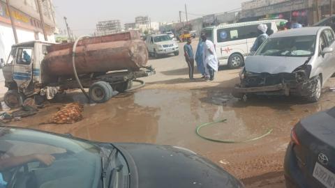 صورة من الحادث المؤلم في نواكشوط الذي أدى لوفاة سائق اليوم