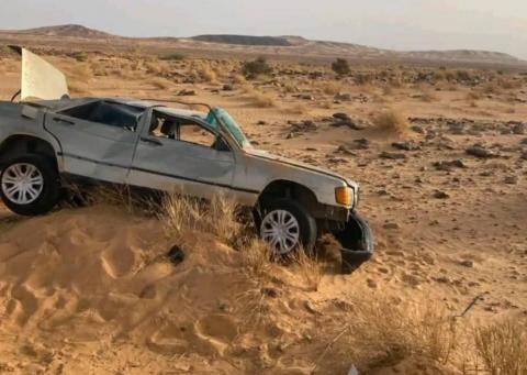صورة من الحادث المروع بين أطار وتجكجة